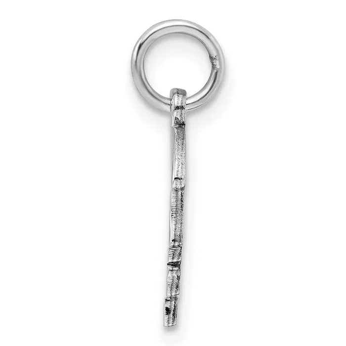 TreasureFineJewelers Charm Necklaces Sterl Silver Rhplt Engraveable Girl Polished FrontSatin Back Disc Charm