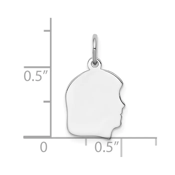TreasureFineJewelers Charm Necklaces Sterl Silver Rhplt Engraveable Girl Polished FrontSatin Back Disc Charm