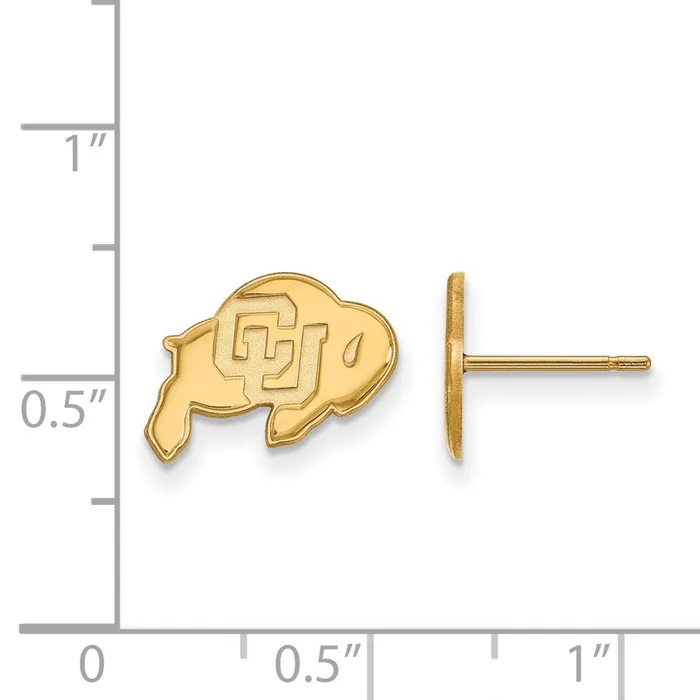 TreasureFineJewelers Earrings 10k Gold University of Colorado XS Post Earrings