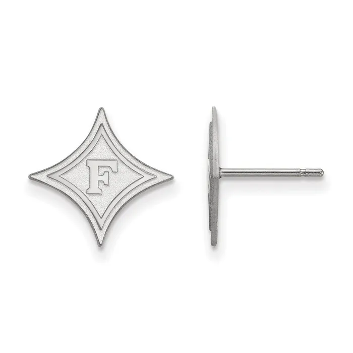 TreasureFineJewelers Earrings 10K White Gold Furman University Small Post Earrings TreasureFineJewelers Earrings 10K White Gold Furman University Small Post Earrings