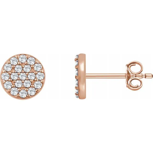 TreasureFineJewelers Earrings 14K Rose 13 CTW Diamond Cluster Earrings