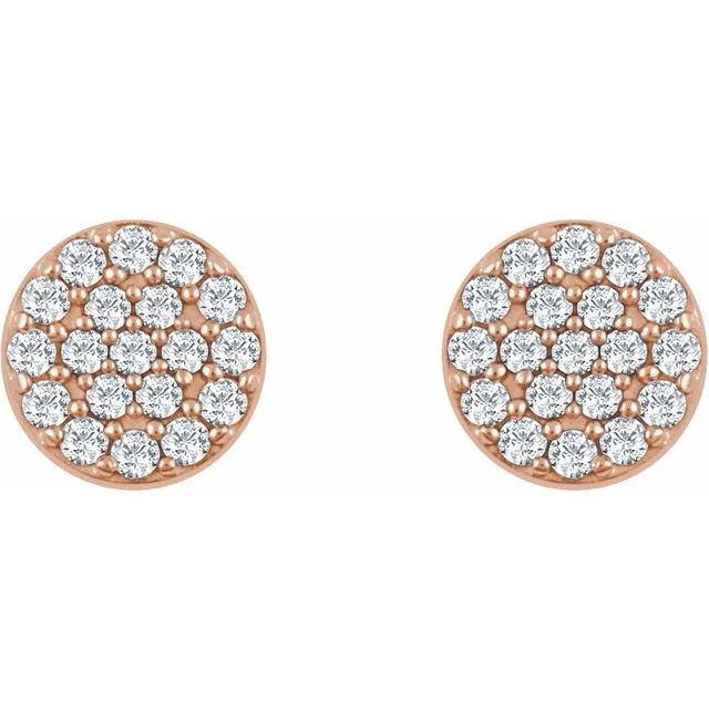 TreasureFineJewelers Earrings 14K Rose 13 CTW Diamond Cluster Earrings