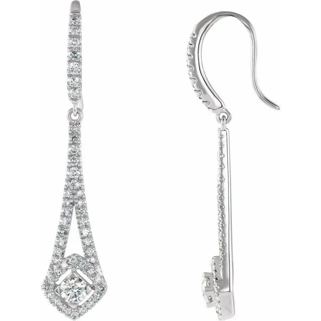 TreasureFineJewelers Earrings 14K White Gold 34 CTW Natural Diamond Chandelier Earrings TreasureFineJewelers Earrings 14K White Gold 34 CTW Natural Diamond Chandelier Earrings