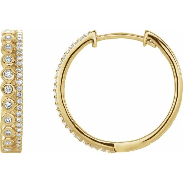 TreasureFineJewelers Earrings 14K Yellow 13 CTW Diamond Geometric Hoop Earrings TreasureFineJewelers Earrings 14K Yellow 13 CTW Diamond Geometric Hoop Earrings