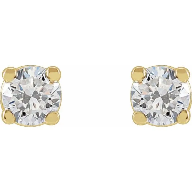 TreasureFineJewelers Earrings 14K Yellow Gold 14 CTW LabGrown Diamond Stud Earrings