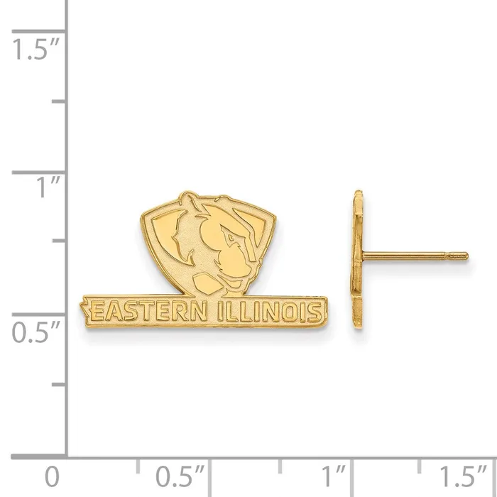 TreasureFineJewelers Earrings 14K Yellow Gold Eastern Illinois University Small Post Earrings