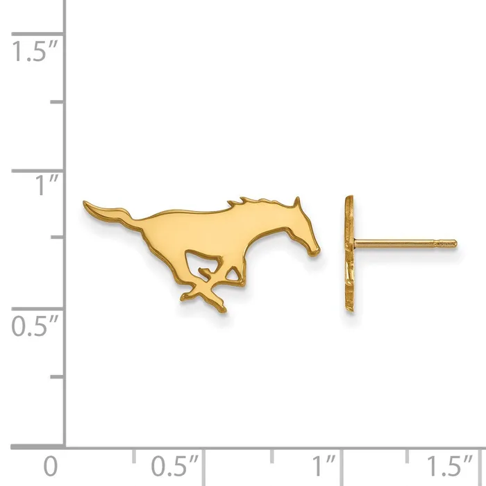 TreasureFineJewelers Earrings 14K Yellow Gold Southern Methodist University Small Post Earrings