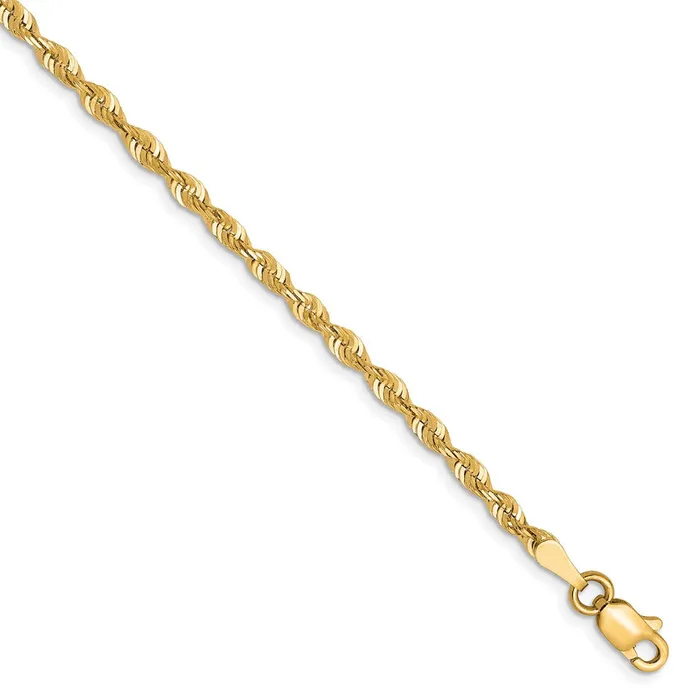 TreasureFineJewelers Necklaces 10K 25mm DiamondCut Lightweight Rope Chain TreasureFineJewelers Necklaces 10K 25mm DiamondCut Lightweight Rope Chain