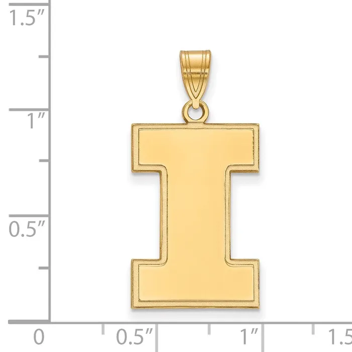 TreasureFineJewelers Necklaces 10K Yellow Gold University of Illinois XL Pendant