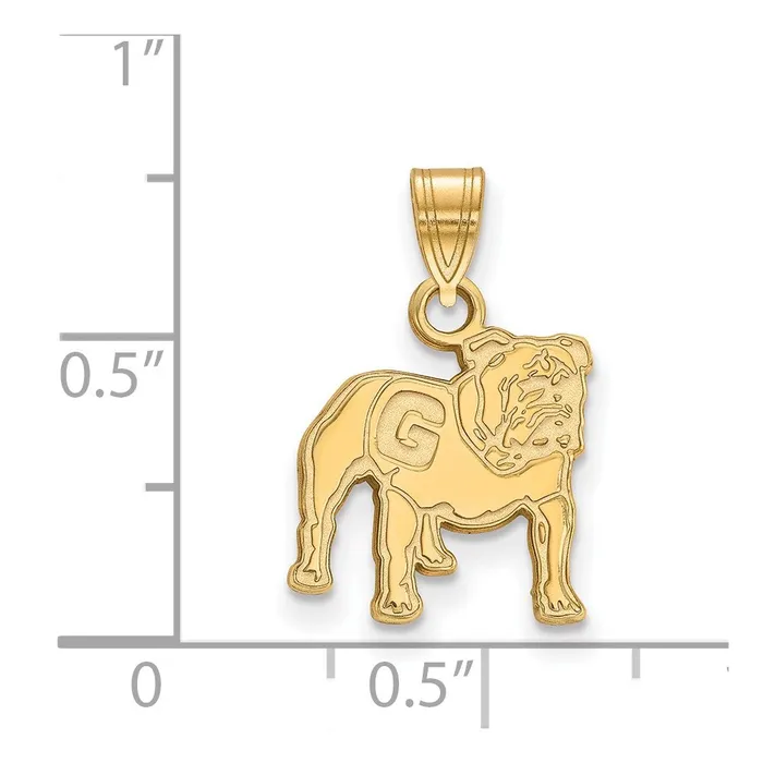 TreasureFineJewelers Necklaces 14k Gold University of Georgia Bulldog Small Pendant