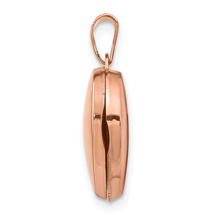 TreasureFineJewelers Necklaces 14k Rose Gold Diamond Polished 15mm Heart Locket