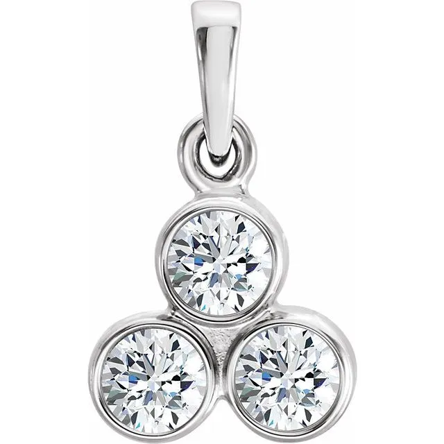 TreasureFineJewelers Necklaces 14K White Gold 13 CTW Natural Diamond ThreeStone Pendant TreasureFineJewelers Necklaces 14K White Gold 13 CTW Natural Diamond ThreeStone Pendant
