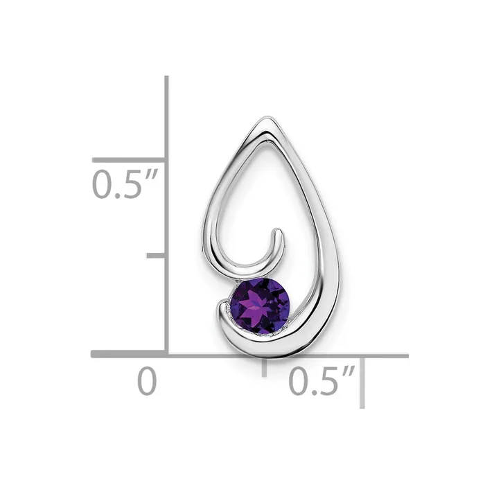 TreasureFineJewelers Necklaces 14k White Gold Amethyst Chain Slide