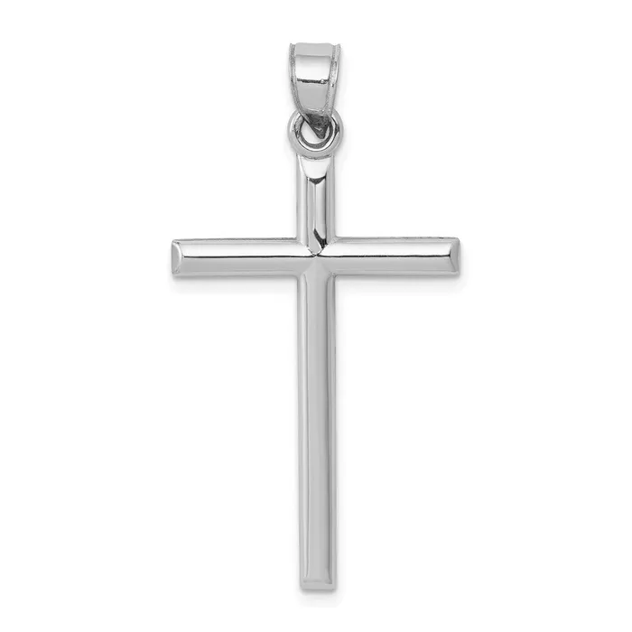 TreasureFineJewelers Necklaces 14k White Gold Hollow Cross Pendant