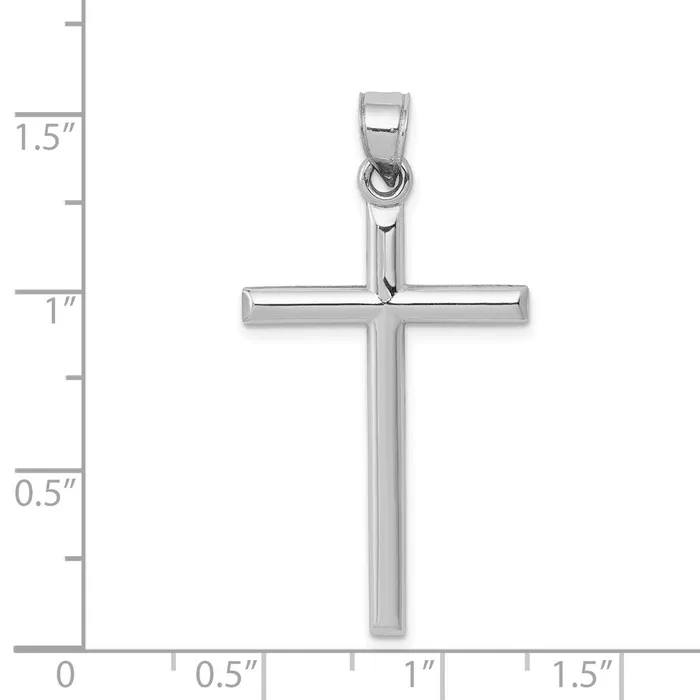 TreasureFineJewelers Necklaces 14k White Gold Hollow Cross Pendant