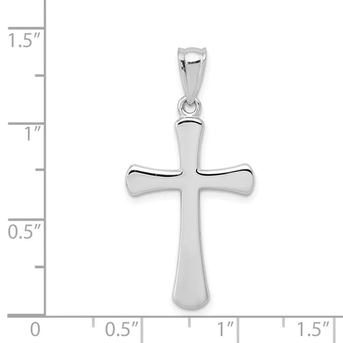 TreasureFineJewelers Necklaces 14k White Gold Hollow Cross Pendant