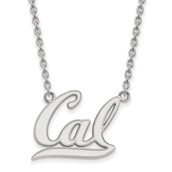 TreasureFineJewelers Necklaces 14k White Gold Univ of California Berkeley Large Pendant Necklace