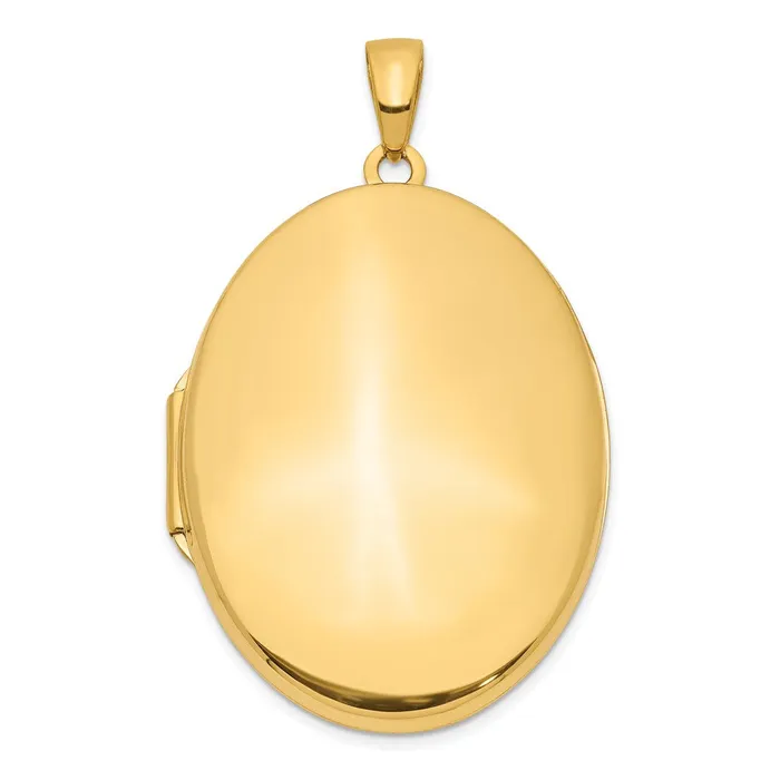 TreasureFineJewelers Necklaces 14K Yellow Gold 34mm Oval Locket Pendant