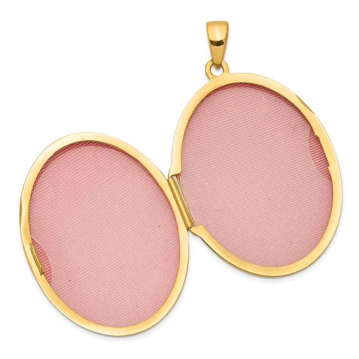 TreasureFineJewelers Necklaces 14K Yellow Gold 34mm Oval Locket Pendant