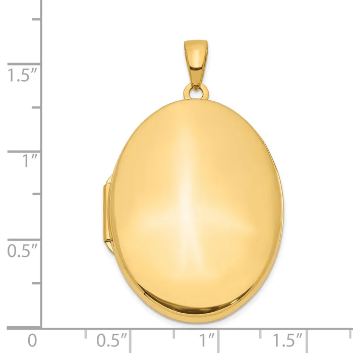 TreasureFineJewelers Necklaces 14K Yellow Gold 34mm Oval Locket Pendant