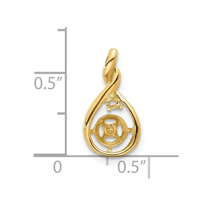 TreasureFineJewelers Necklaces 14k Yellow Gold 7mm Black FW Cultured Pearl VS Diamond pendant