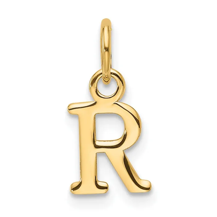 TreasureFineJewelers Necklaces 14k Yellow Gold Cutout Letter R Initial Pendant TreasureFineJewelers Necklaces 14k Yellow Gold Cutout Letter R Initial Pendant
