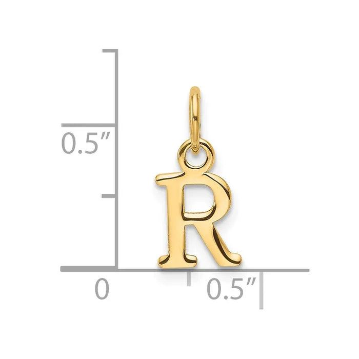 TreasureFineJewelers Necklaces 14k Yellow Gold Cutout Letter R Initial Pendant