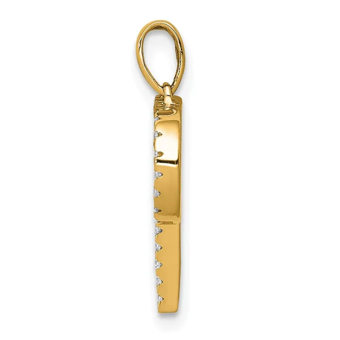 TreasureFineJewelers Necklaces 14k Yellow Gold Diamond Letter P Initial Pendant