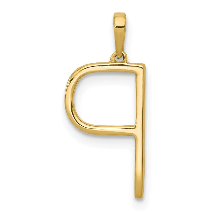 TreasureFineJewelers Necklaces 14k Yellow Gold Diamond Letter P Initial Pendant