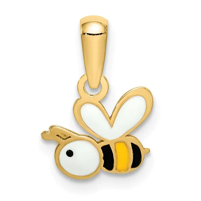 TreasureFineJewelers Necklaces 14k Yellow Gold Enamel Bumble Bee Pendant TreasureFineJewelers Necklaces 14k Yellow Gold Enamel Bumble Bee Pendant
