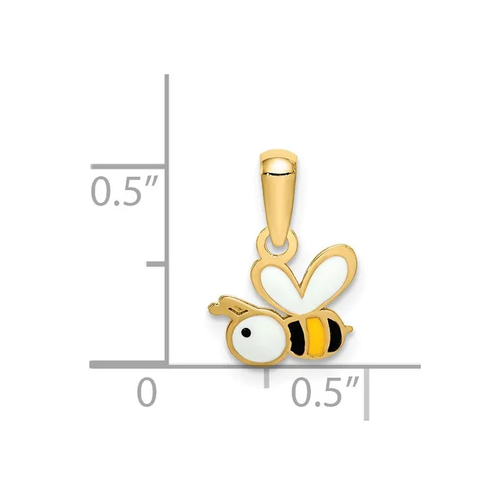 TreasureFineJewelers Necklaces 14k Yellow Gold Enamel Bumble Bee Pendant