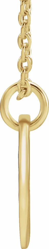 TreasureFineJewelers Necklaces 14K Yellow Gold Initial N 10 mm Disc 1618 Necklace