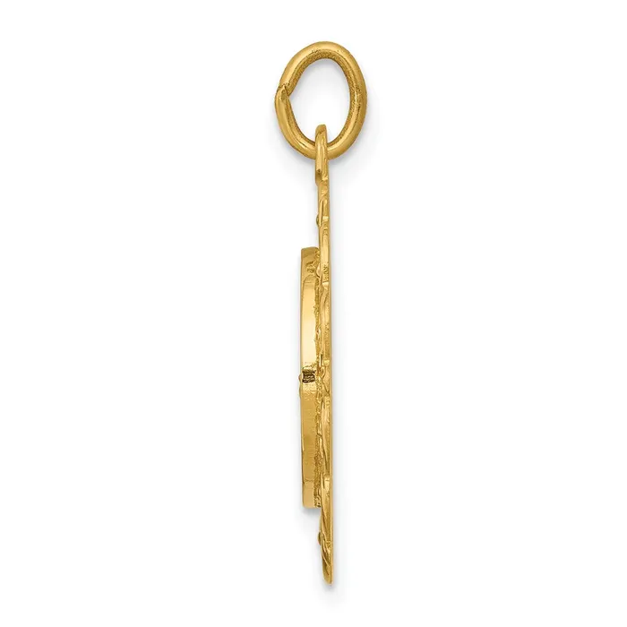TreasureFineJewelers Necklaces 14k Yellow Gold Our Lady of Lourdes Medal Pendant