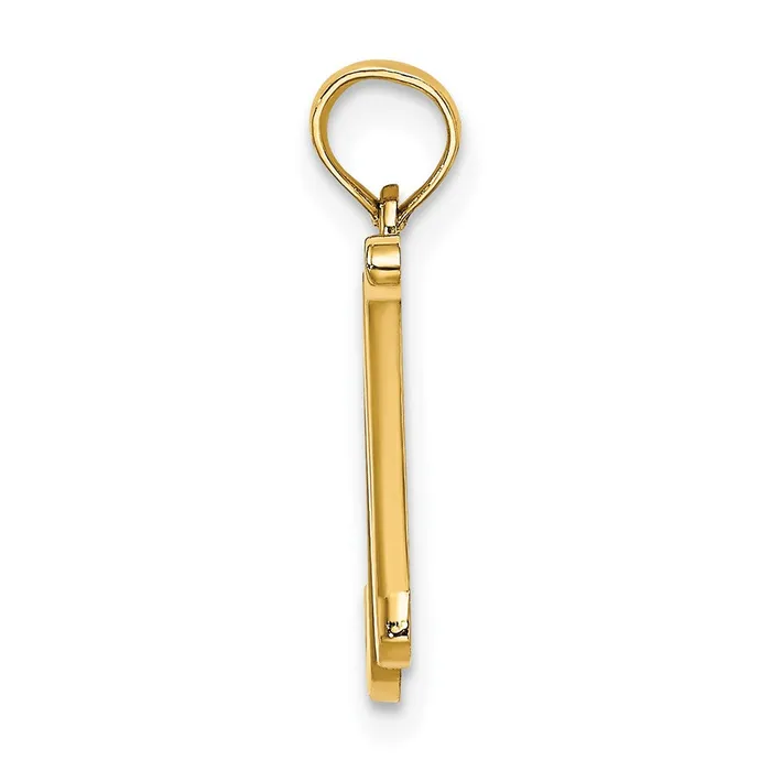 TreasureFineJewelers Necklaces 14k Yellow Gold Script Letter N Initial Pendant
