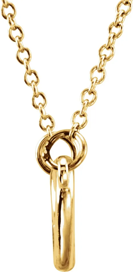 TreasureFineJewelers Necklaces 14K Yellow Gold Tiny Posh Double Heart 1618 Necklace