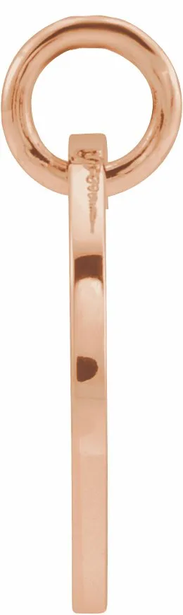 TreasureFineJewelers Necklaces 18K Rose GoldPlated Sterling Silver Initial V 10 mm Disc Pendant