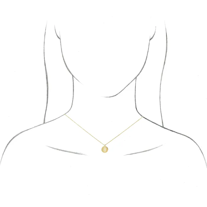 TreasureFineJewelers Necklaces 18K Rose GoldPlated Sterling Silver Initial V 10 mm Disc Pendant