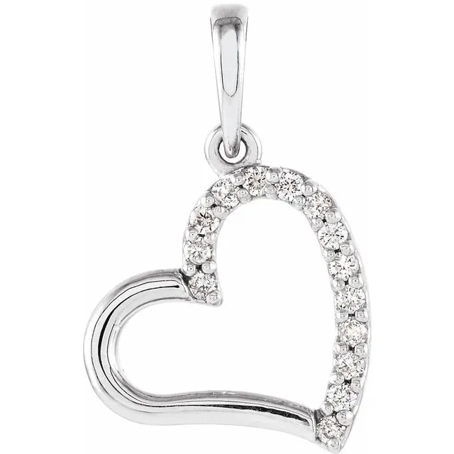TreasureFineJewelers Necklaces Platinum 06 CTW Diamond Heart Pendant