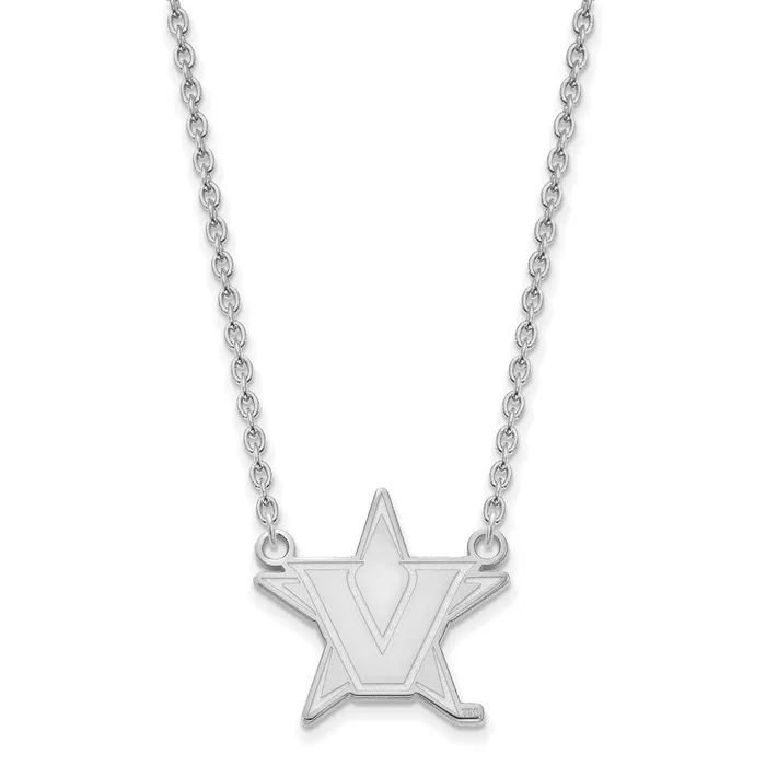 TreasureFineJewelers Necklaces Sterling S Rhp Vanderbilt University Large Pendant wNecklace