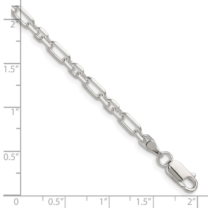 TreasureFineJewelers Necklaces Sterling Silver DC 4mm 3 Short Plus 1 Long Cable Link Chain