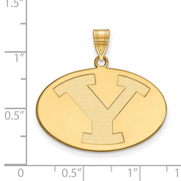 TreasureFineJewelers Necklaces Sterling Silver Goldplated Brigham Young University Letter Y Large Pendant TreasureFineJewelers Necklaces Sterling Silver Goldplated Brigham Young University Letter Y Large Pendant