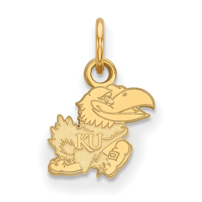 TreasureFineJewelers Necklaces Sterling Silver Goldplated University of Kansas Jayhawk Extra Small Pendant TreasureFineJewelers Necklaces Sterling Silver Goldplated University of Kansas Jayhawk Extra Small Pendant
