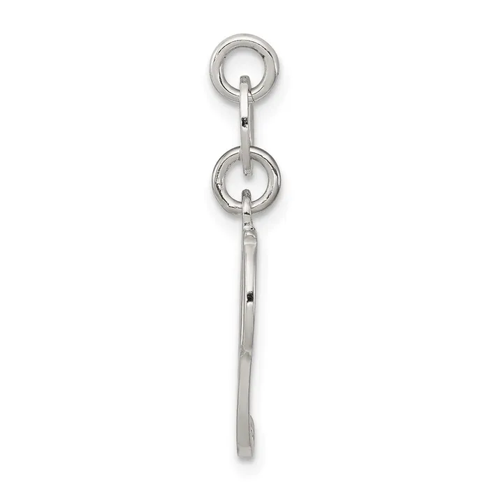 TreasureFineJewelers Necklaces Sterling Silver Letter P Initial Charm