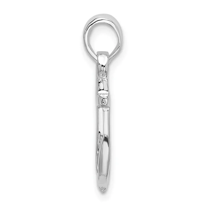 TreasureFineJewelers Necklaces Sterling Silver Polished 3D Anchor Pendant