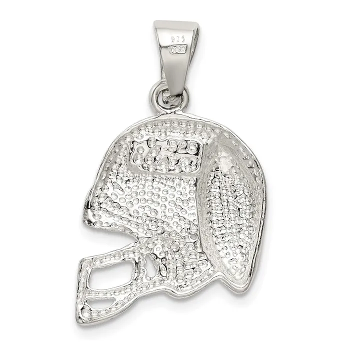 TreasureFineJewelers Necklaces Sterling Silver Polished Football Helmet Pendant