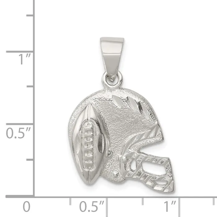 TreasureFineJewelers Necklaces Sterling Silver Polished Football Helmet Pendant