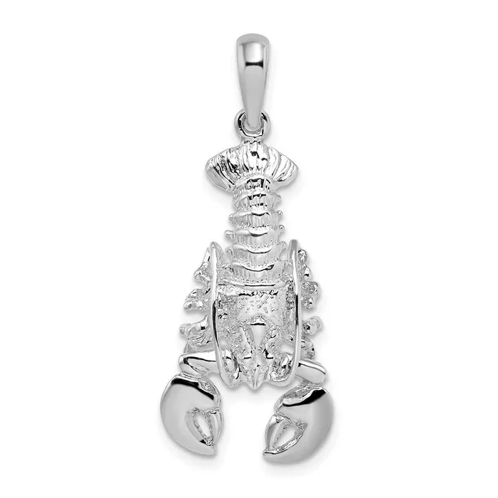 TreasureFineJewelers Necklaces Sterling Silver Polished Moveable Lobster Pendant TreasureFineJewelers Necklaces Sterling Silver Polished Moveable Lobster Pendant