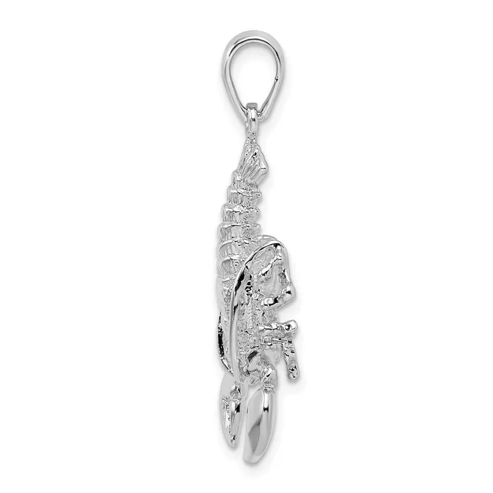 TreasureFineJewelers Necklaces Sterling Silver Polished Moveable Lobster Pendant
