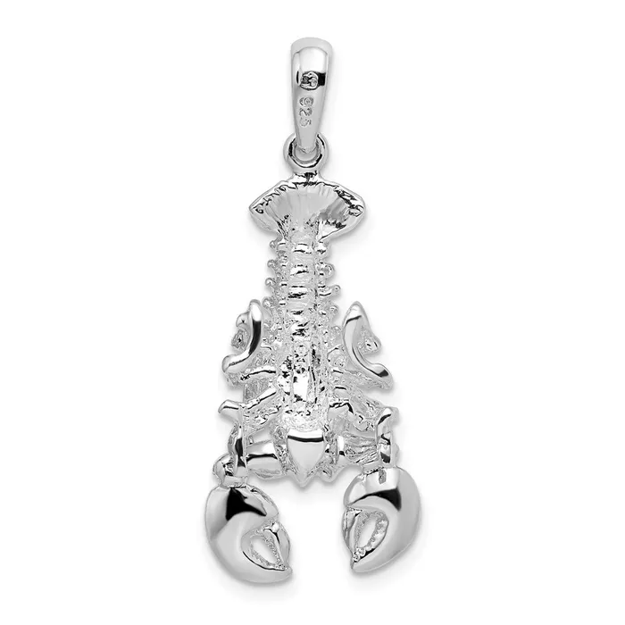 TreasureFineJewelers Necklaces Sterling Silver Polished Moveable Lobster Pendant