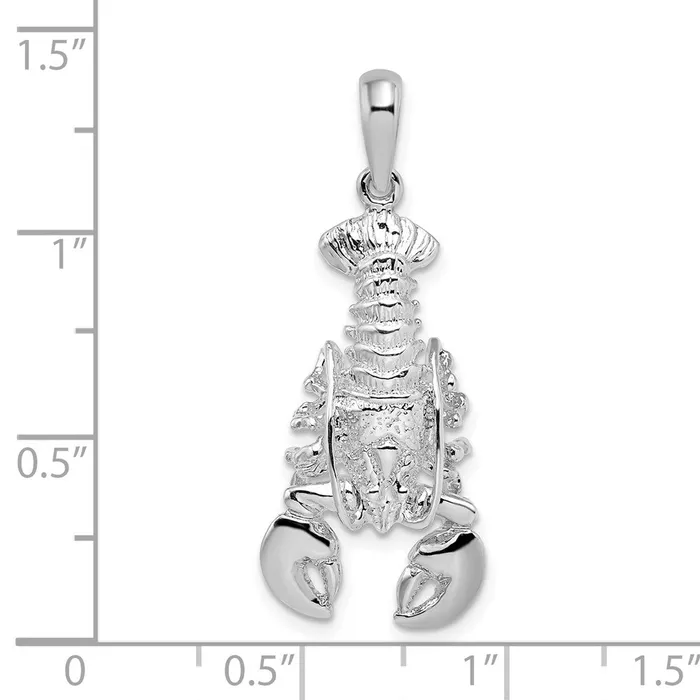 TreasureFineJewelers Necklaces Sterling Silver Polished Moveable Lobster Pendant
